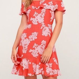 Lulus Floral Ruffle Dress